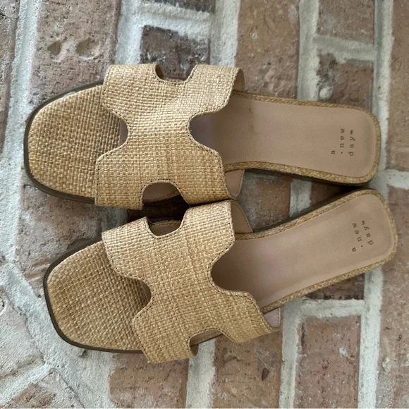 Target A New Day Nina Raffia Slide Sandals Size 8 - Picture 2 of 4
